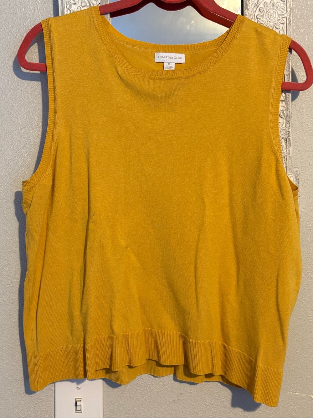 Charter Club Golden Yellow Sleeveless Knit Shell